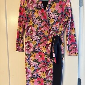 Chiara Boni Multicolor Floral Long Sleeve Dress